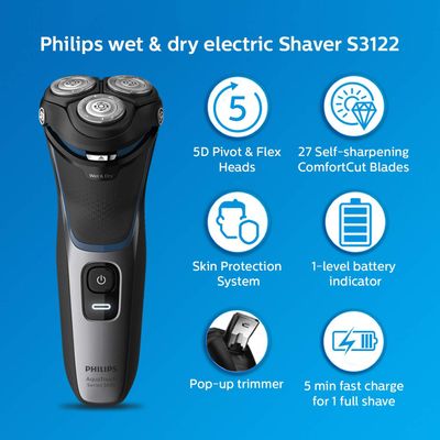 Philips Cordless Electric Shaver S3122/55 Philips Cordless Electric Shaver S3122/55