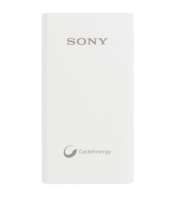 Sony 4700 mAh Li-Polymer Power Bank, White Sony 4700 mAh Li-Polymer Power Bank, White