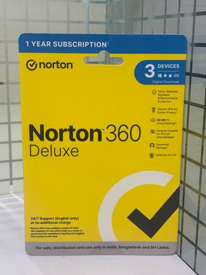 Renewal, 3 User, 1 Year, Norton 360 Deluxe Total Security