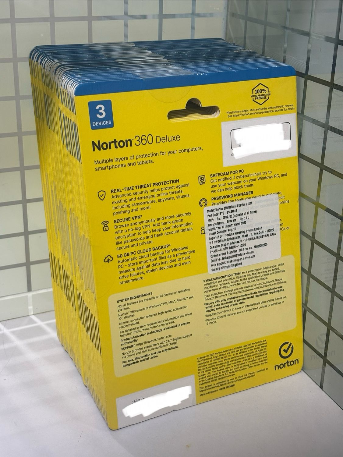 Renewal, 3 User, 1 Year, Norton 360 Deluxe Total Security