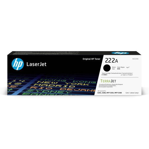 HP 222A Black Original LaserJet Toner Cartridge (W2220A)