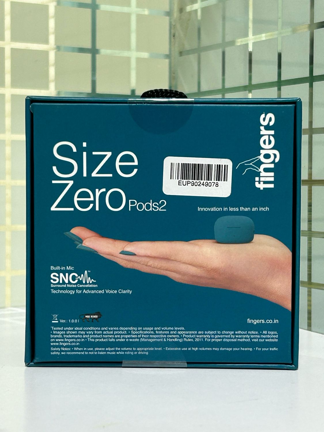 Fingers SizeZero Pods2 TWS Earbuds, Teal