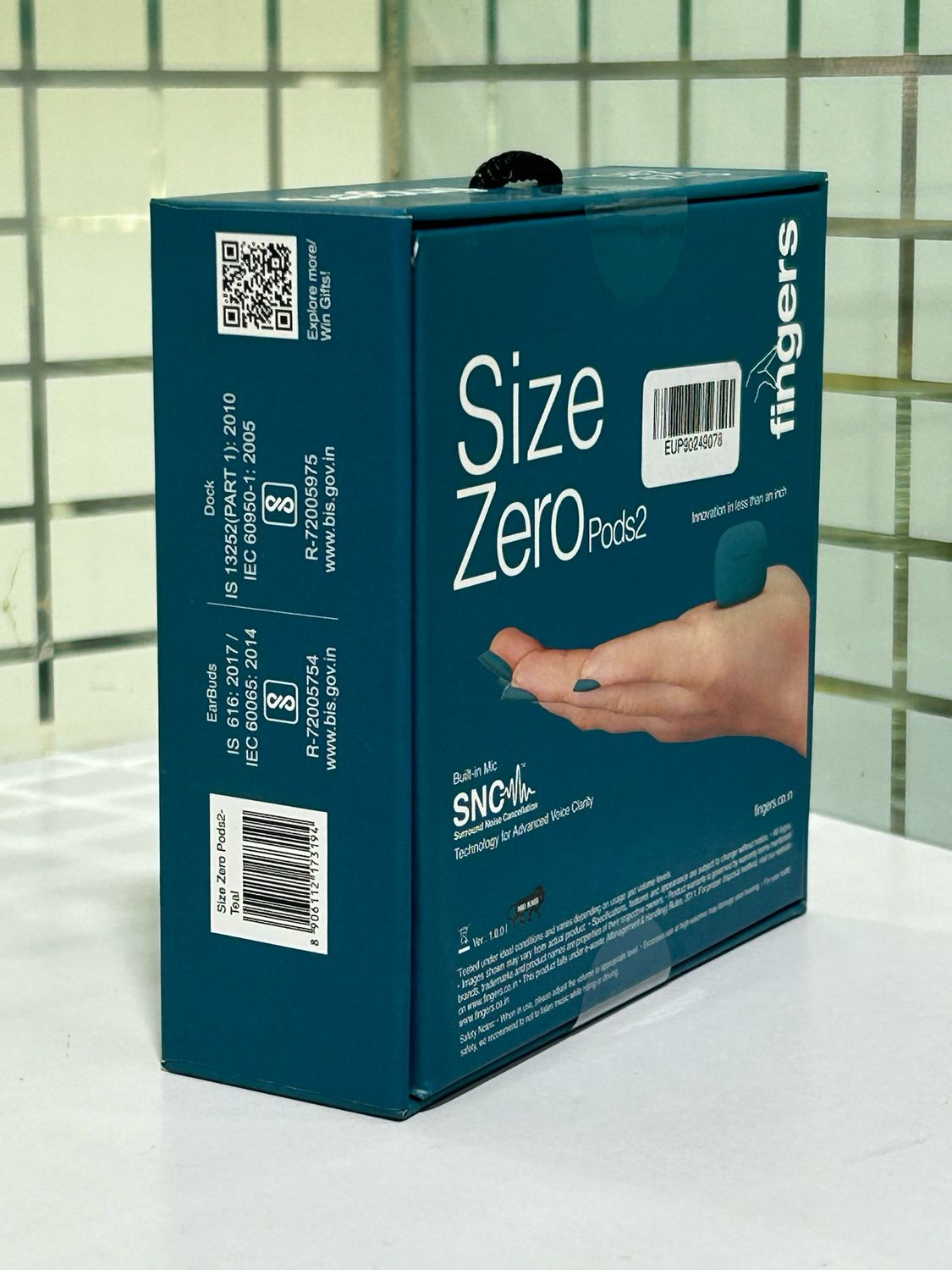 Fingers SizeZero Pods2 TWS Earbuds, Teal