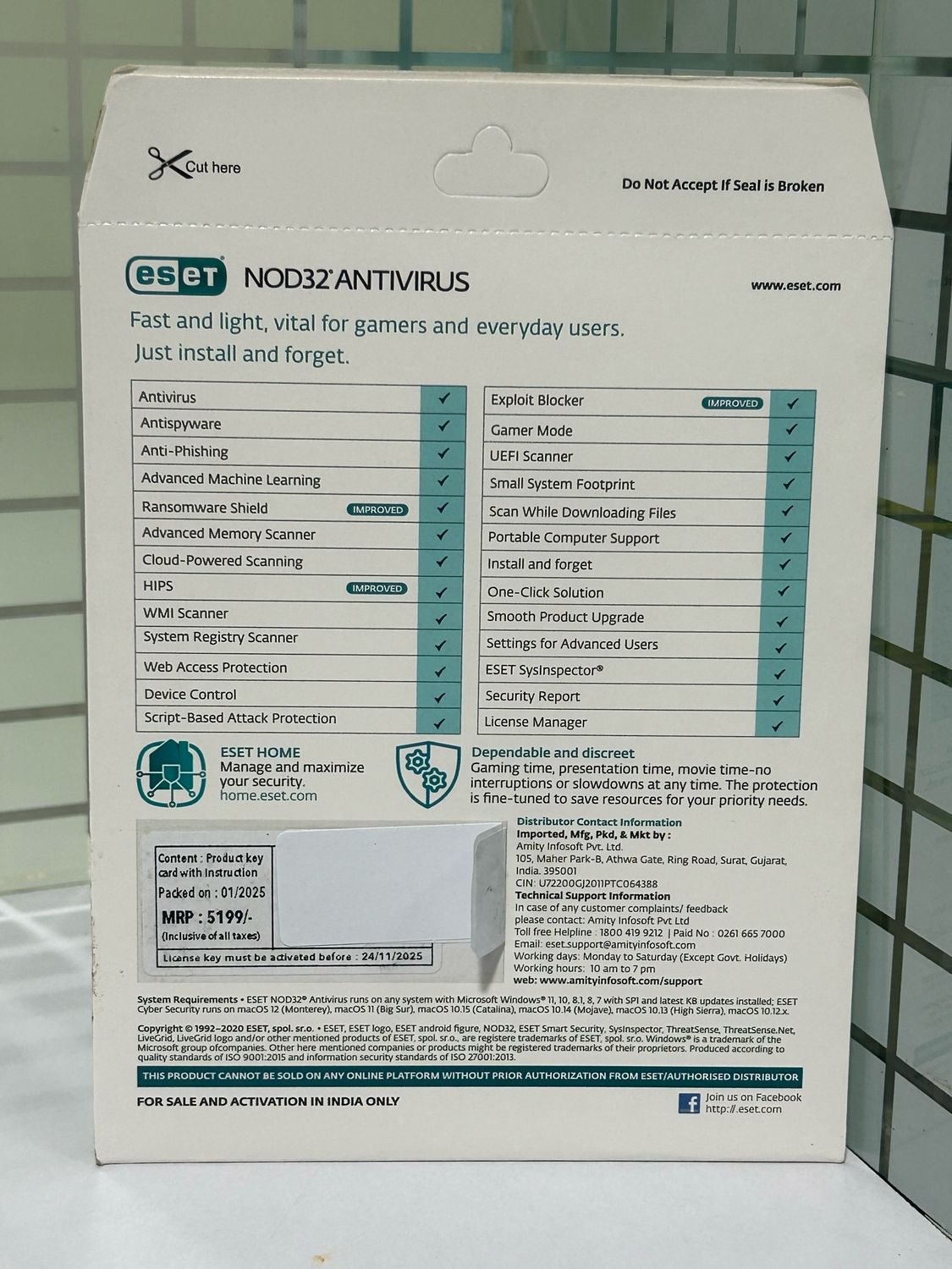New, 5 User, 3 Year, Eset Antivirus, NOD32, Family Pack