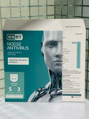 New, 5 User, 3 Year, Eset Antivirus, NOD32, Family Pack