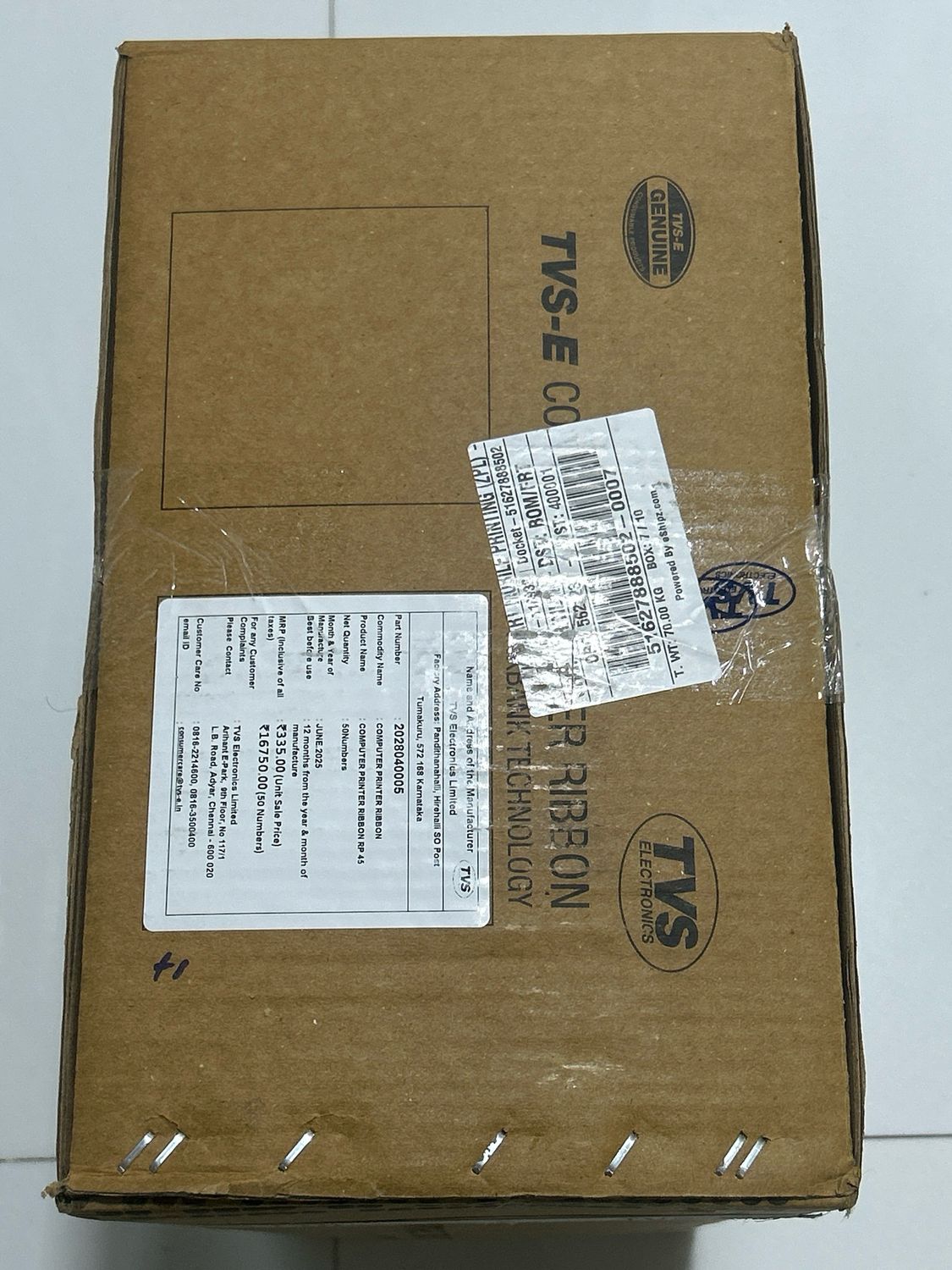 TVS RP 45 Ribbon Cartridge (Pack of 50) TVS RP 45 Ribbon Cartridge (Pack of 50)