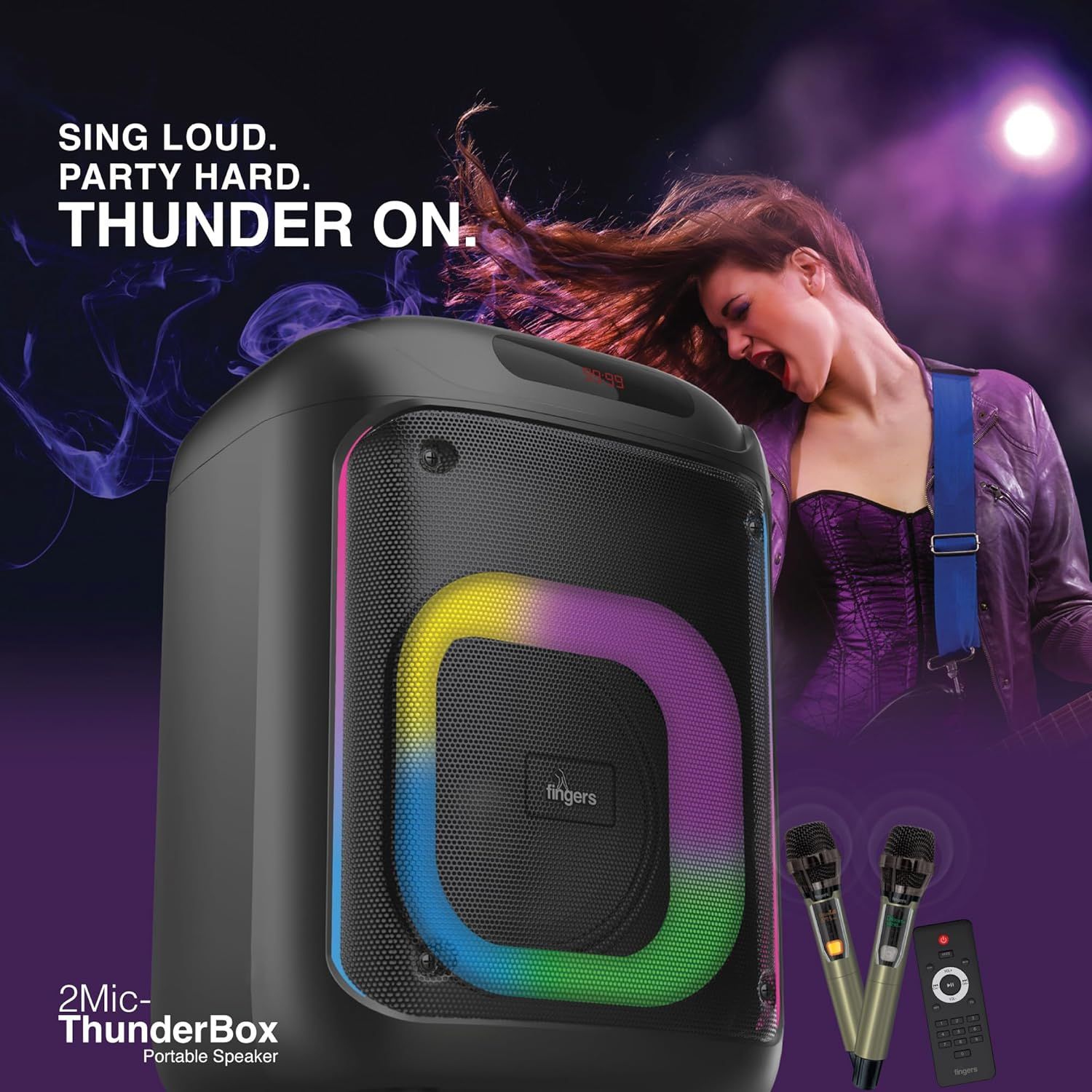FINGERS 2Mic-ThunderBox Portable Speaker