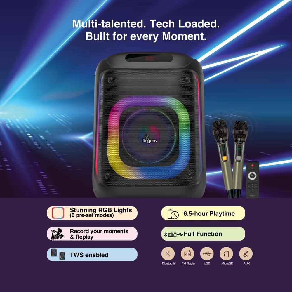 FINGERS 2Mic-ThunderBox Portable Speaker