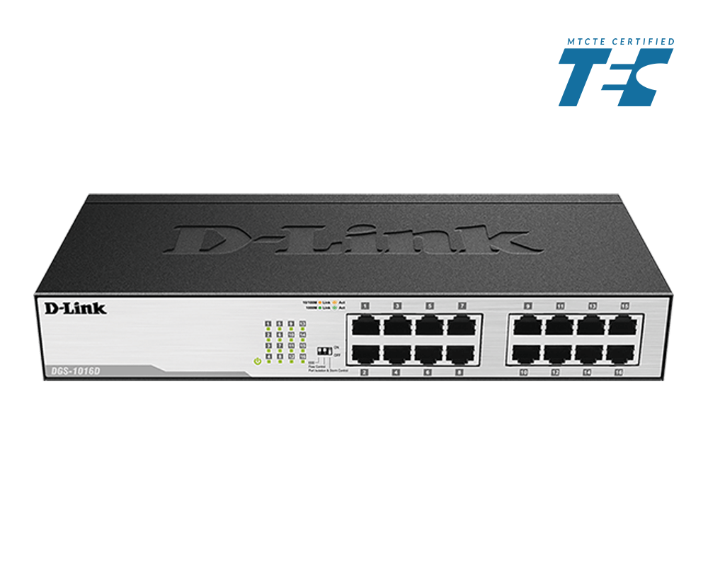 D-Link DGS-1016D 16-Port Gigabit Unmanaged Desktop Switch D-Link DGS-1016D 16-Port Gigabit Unmanaged Desktop Switch