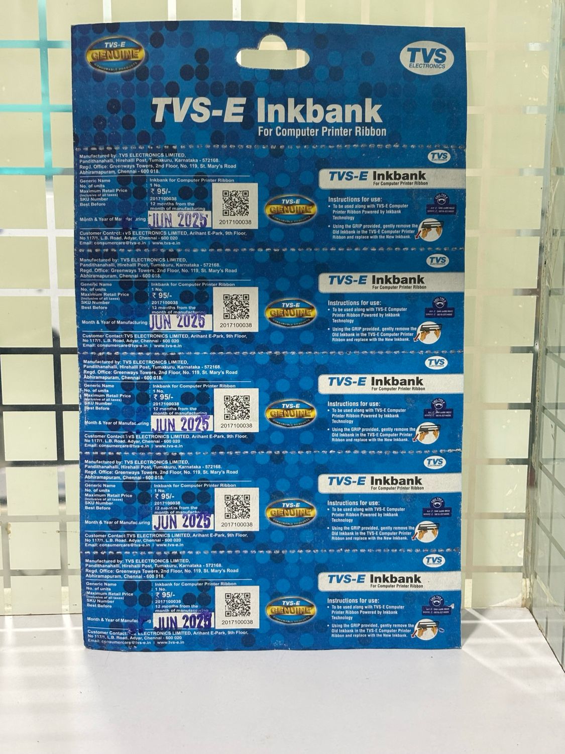 TVS-E ink Bank Printer Ribbon (Pack of 100)