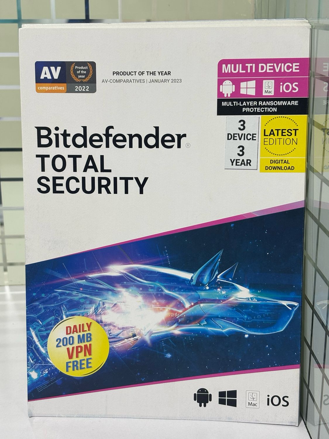 3 User, 3 Year, Bitdefender Total Security (200MB VPN)