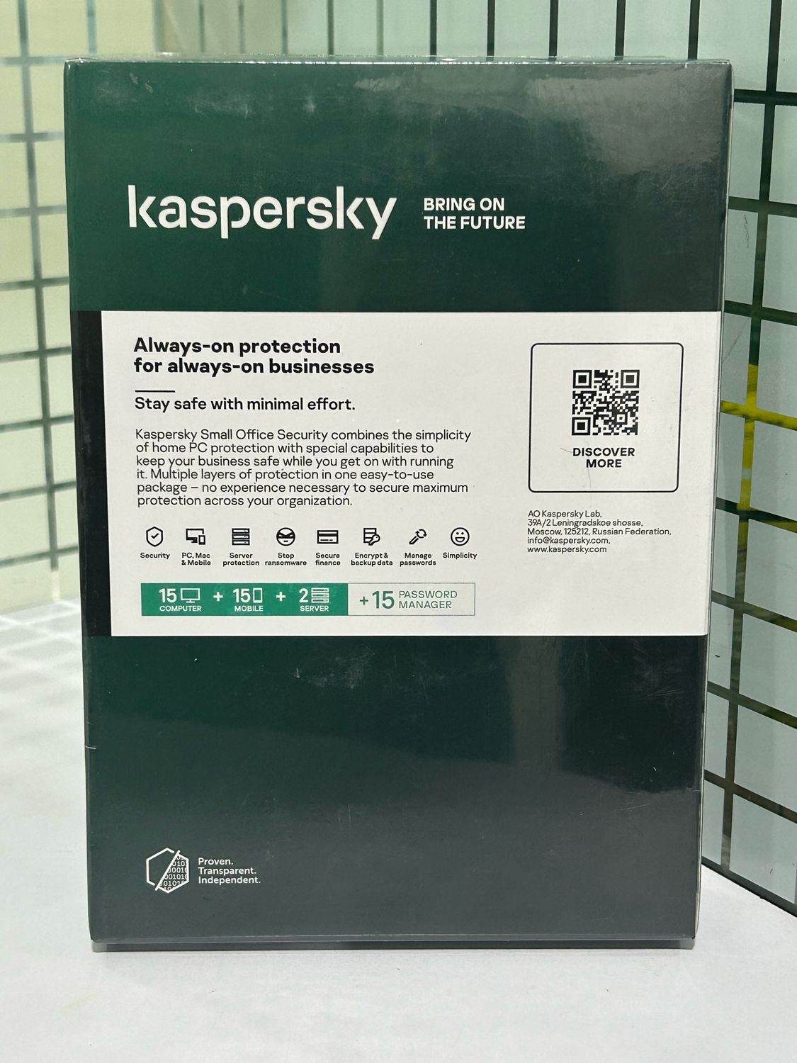 15 PC, 2 Server, 15 Mobile, 1 Year, Kaspersky Small Office Security 15 PC, 2 Server, 15 Mobile, 1 Year, Kaspersky Small Office Security