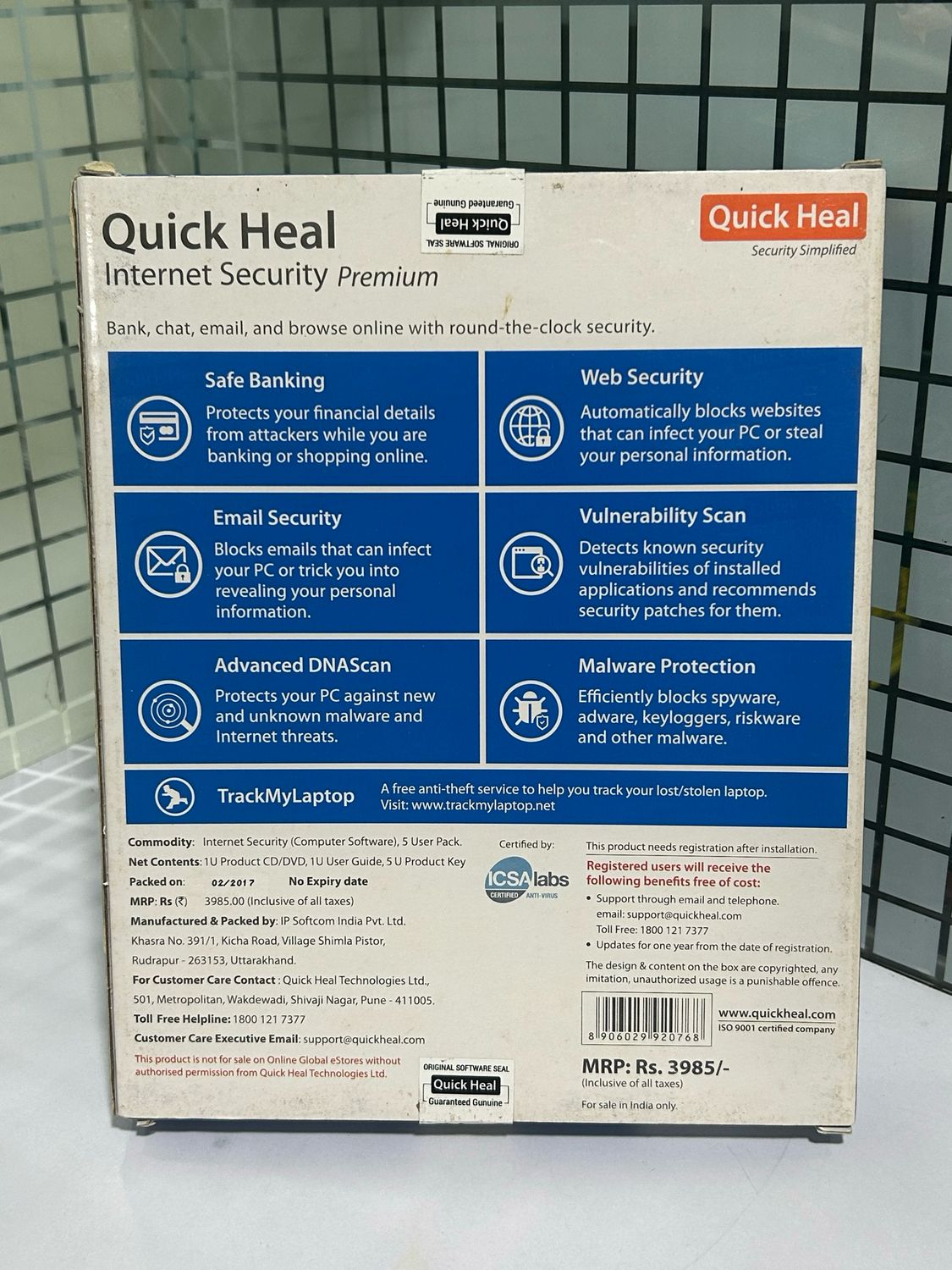 New, 5 User, 1 Year, Quick Heal Internet Security