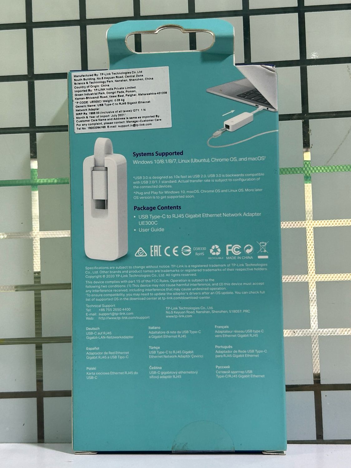 TP Link UE300C USB Type-C to RJ45 Gigabit Ethernet Network Adapter TP Link UE300C USB Type-C to RJ45 Gigabit Ethernet Network Adapter