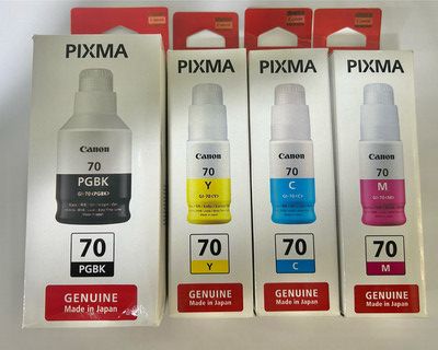 Original ink Canon Pixma GI-70 set of 4 bottle (Bk/C/Y/M) Original ink Canon Pixma GI-70 set of 4 bottle (Bk/C/Y/M)