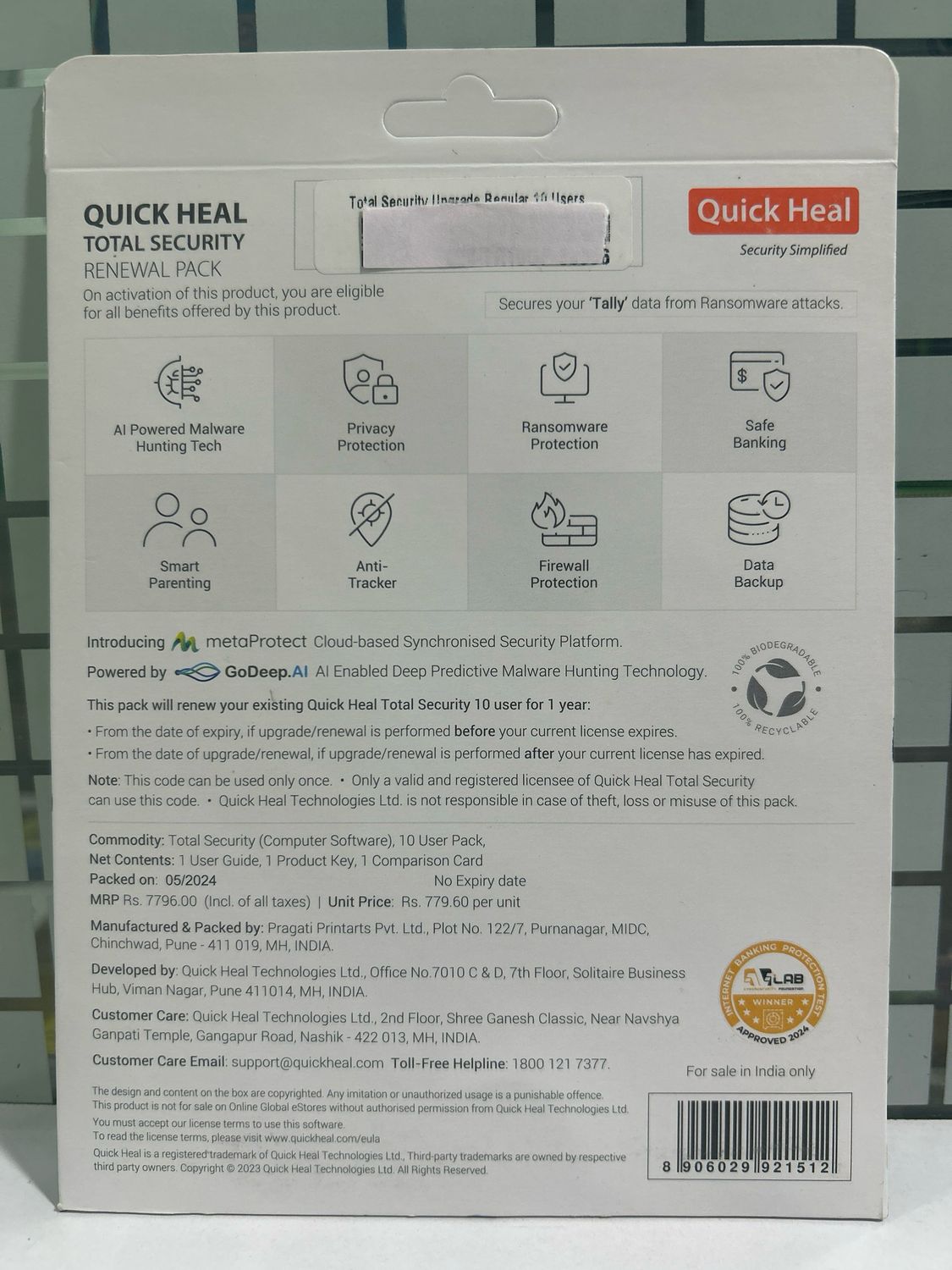 Renewal, 10 User, 1 Year, Quick Heal Total Security Renewal, 10 User, 1 Year, Quick Heal Total Security