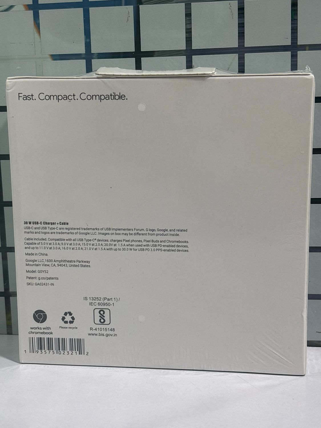 Google 30W USB-C Charger with Cable