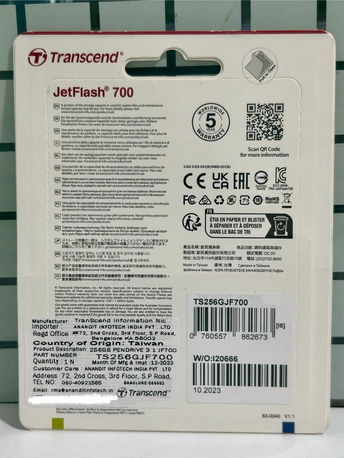 Transcend 256GB USB 3.1 Pen Drive (JetFlash 700)