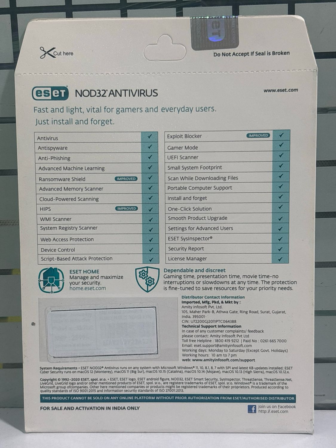 New, 2 User, 3 Year, Eset Nod32 Antivirus , Family Pack New, 2 User, 3 Year, Eset Nod32 Antivirus , Family Pack
