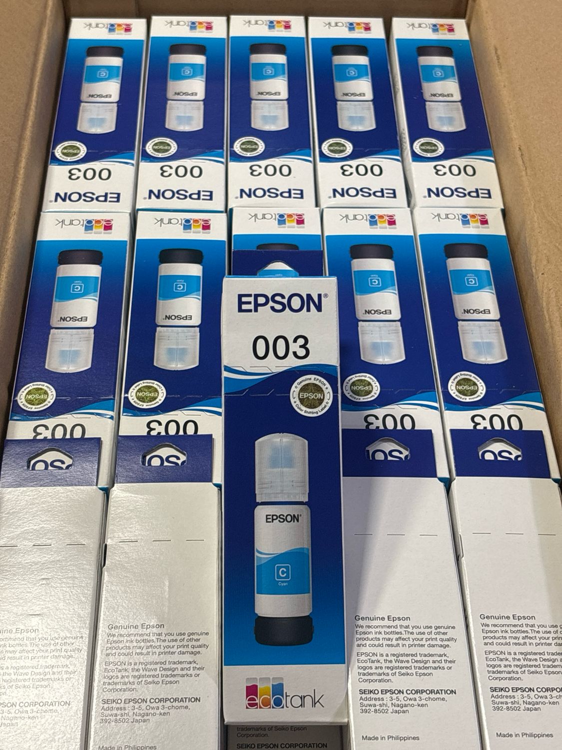 Epson 003 Cyan Ink Bottle