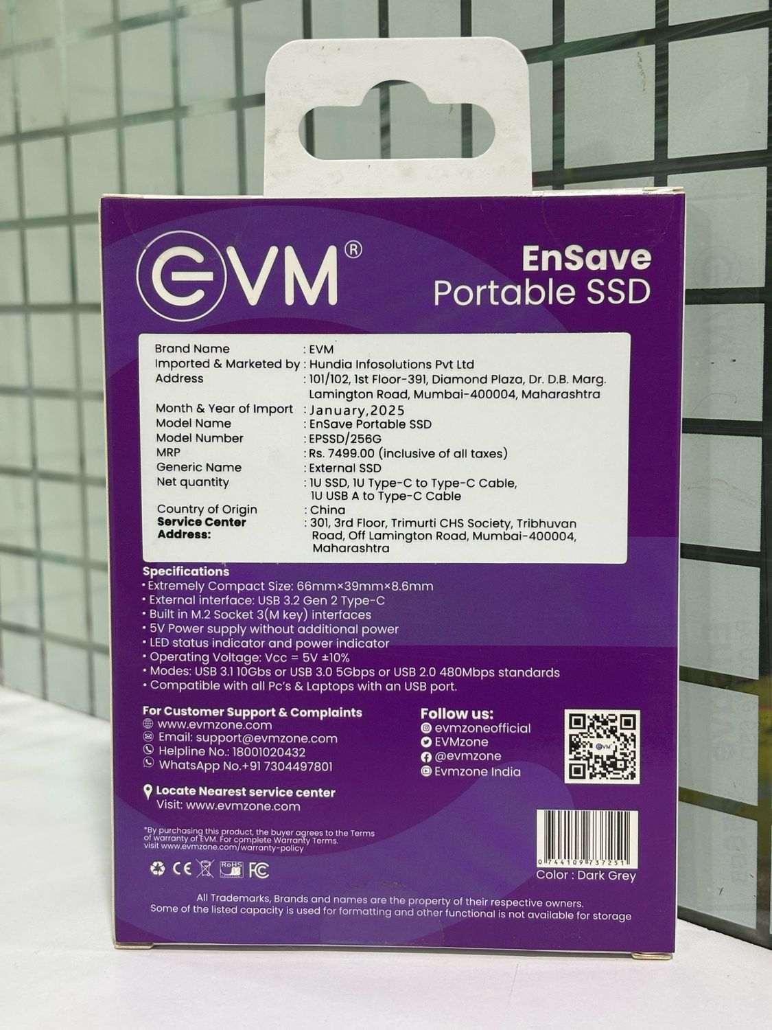 EVM EnSave 256GB Smallest External SSD