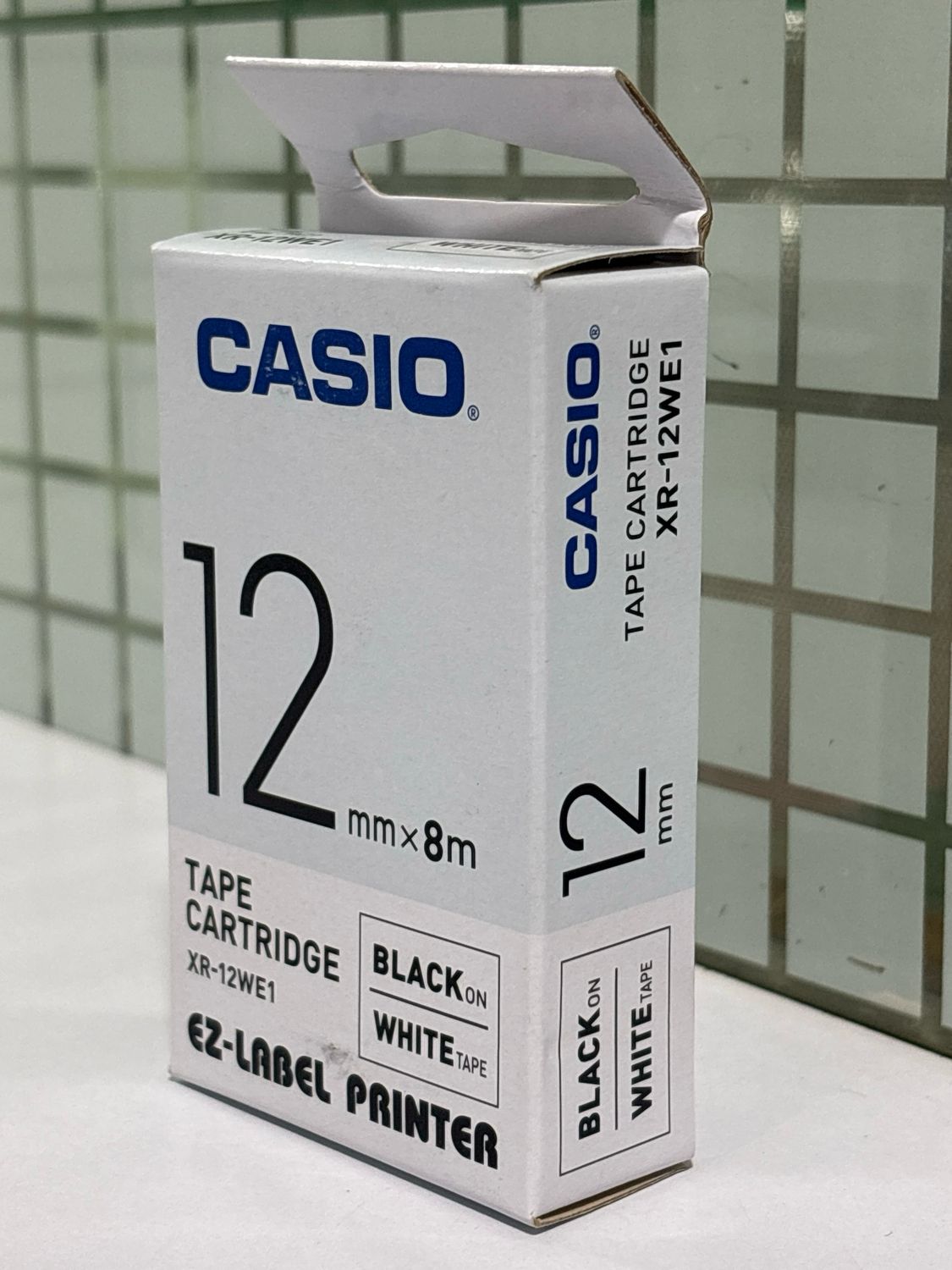 Casio XR-12WE1 Black on White 12mm Label Tape