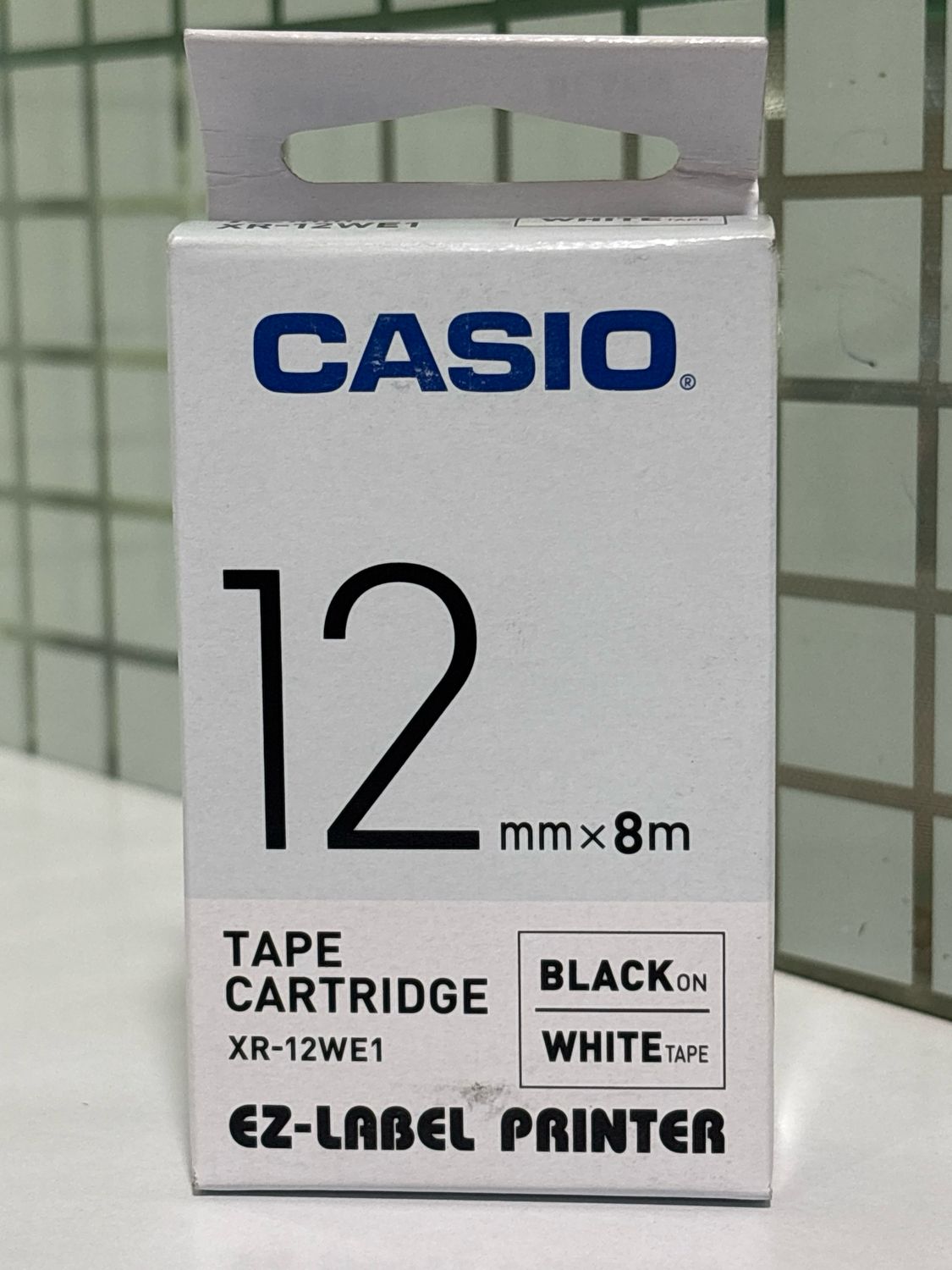 Casio XR-12WE1 Black on White 12mm Label Tape