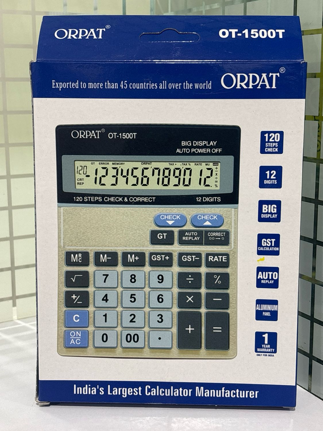 Orpat OT-1500T Check and Correct Desktop Calculator