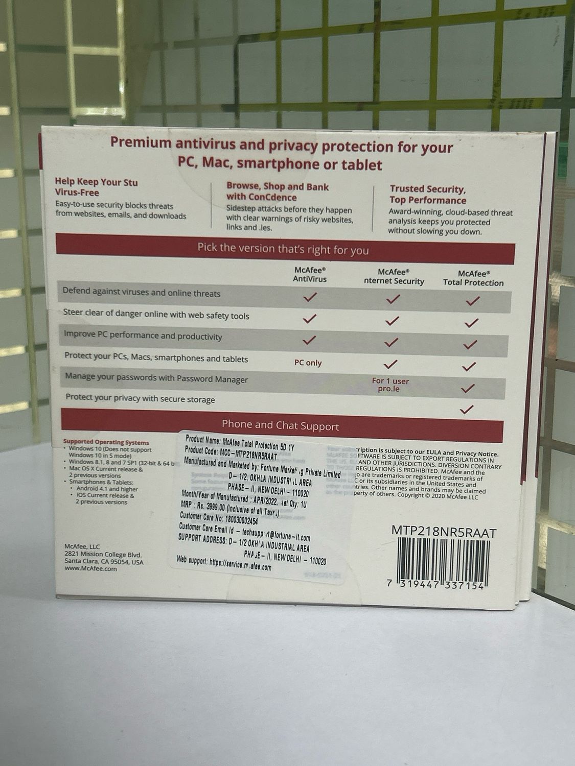 New, 5 User, 1 Year, McAfee Total Protection New, 5 User, 1 Year, McAfee Total Protection