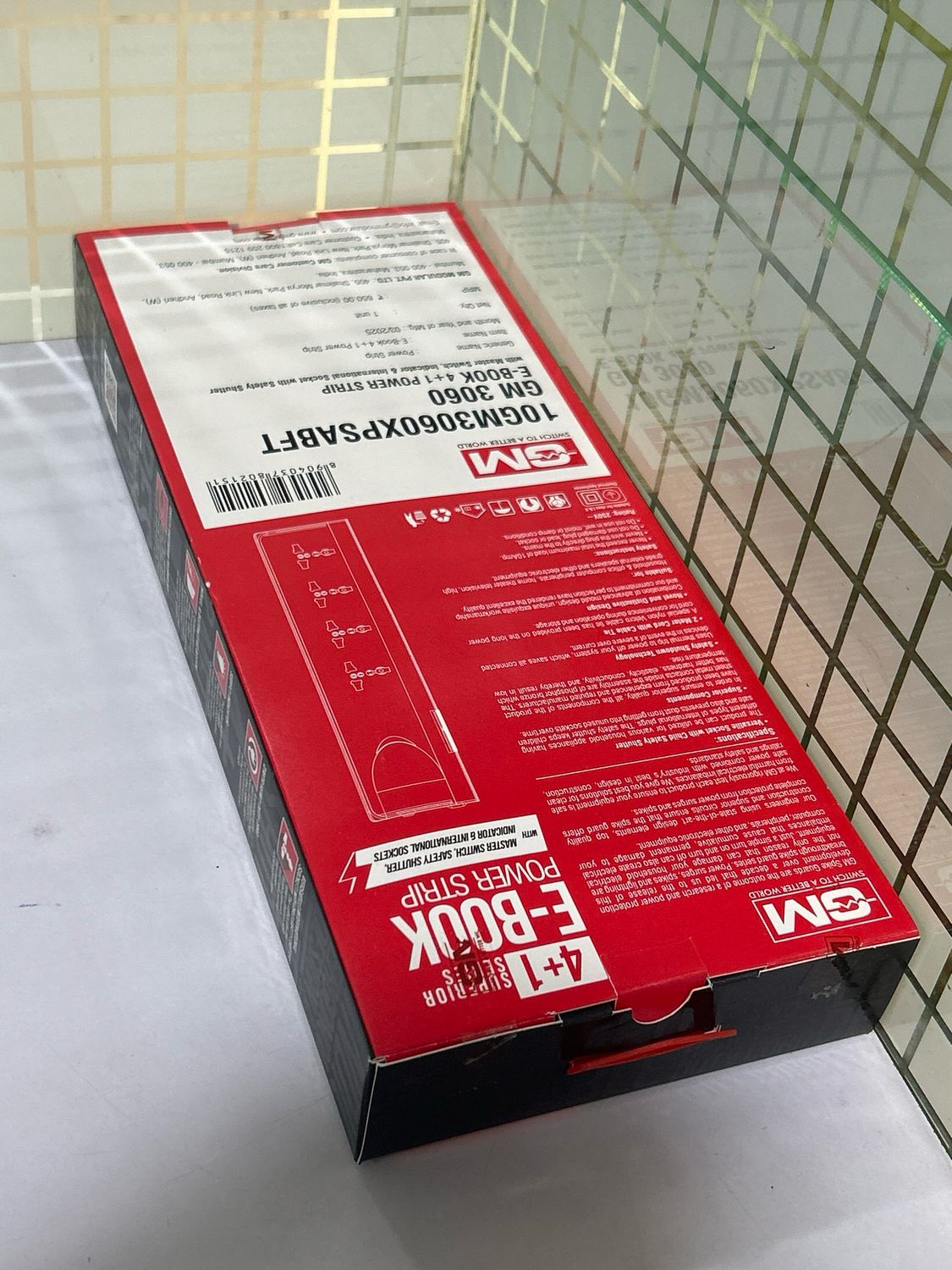 GM 3060 E-Book 4 Sockets , 1 Switch Power Strip with Master Switch , 2 Mtr GM 3060 E-Book 4 Sockets , 1 Switch Power Strip with Master Switch , 2 Mtr