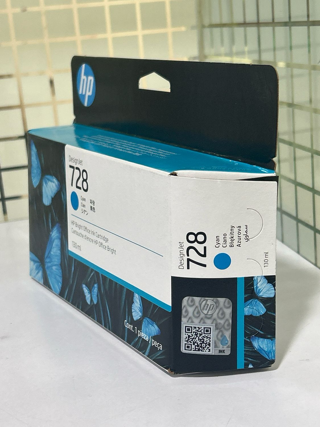 HP DesignJet 728 Cyan Ink Cartridge, 130ml (T730, T830)