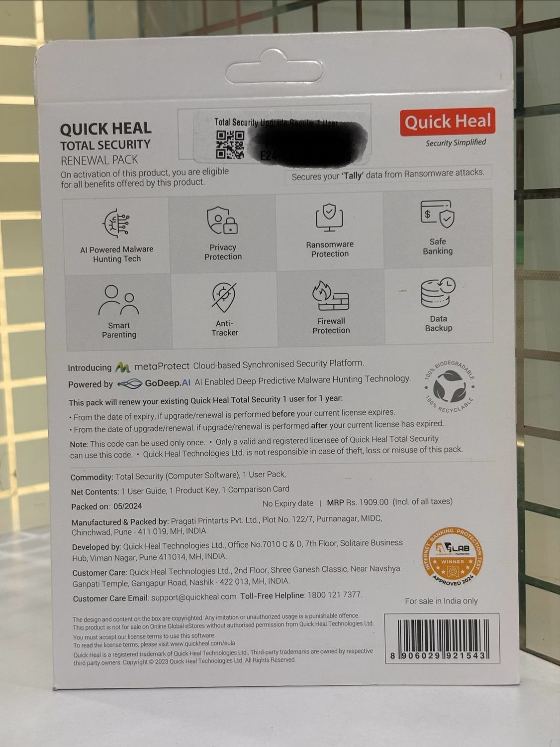 (Renewal) 1 User, 1 Year, Quick Heal Total Security (Renewal) 1 User, 1 Year, Quick Heal Total Security
