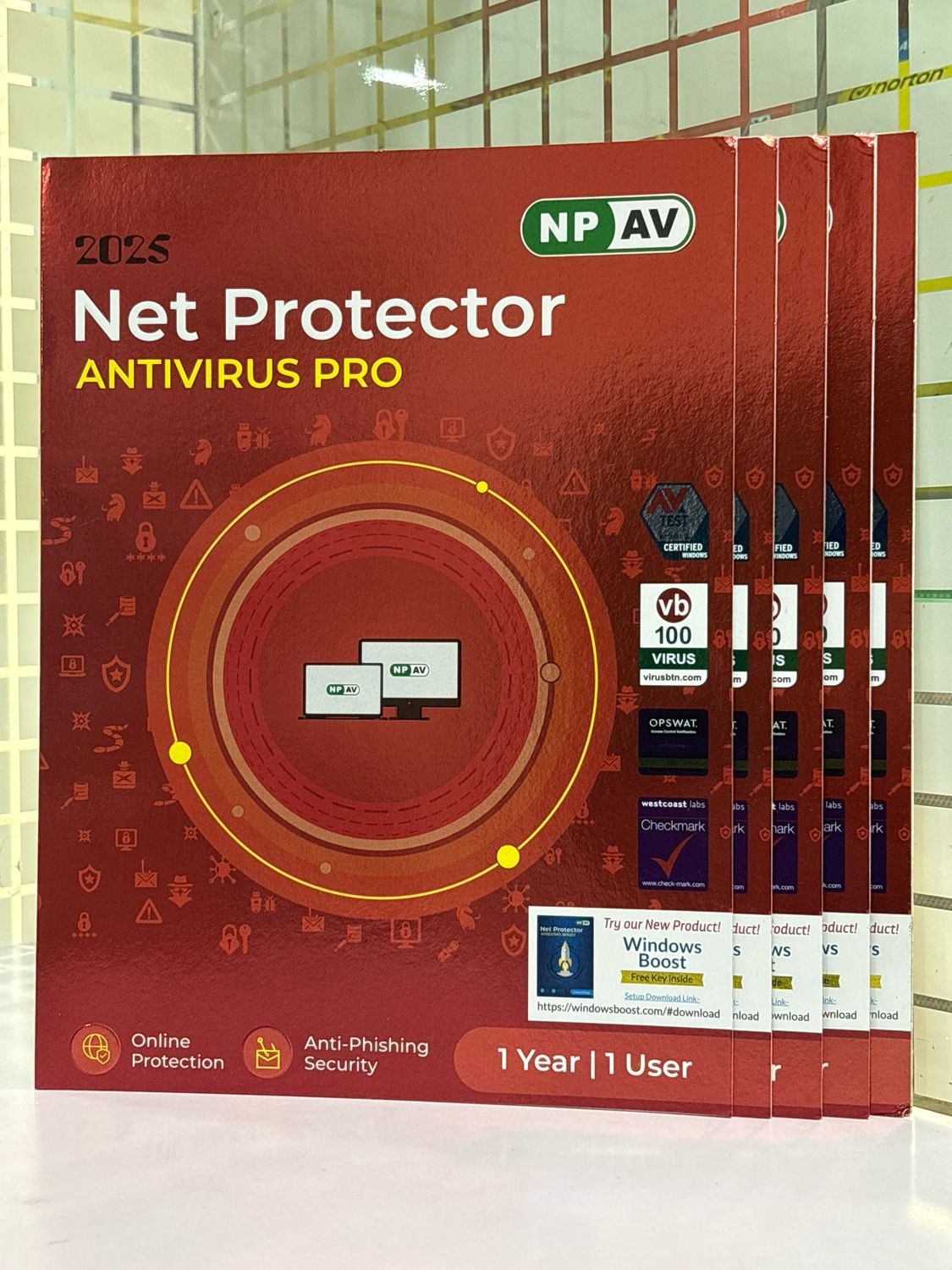 New, 5 User, 1 Year, Net Protector Antivirus Pro