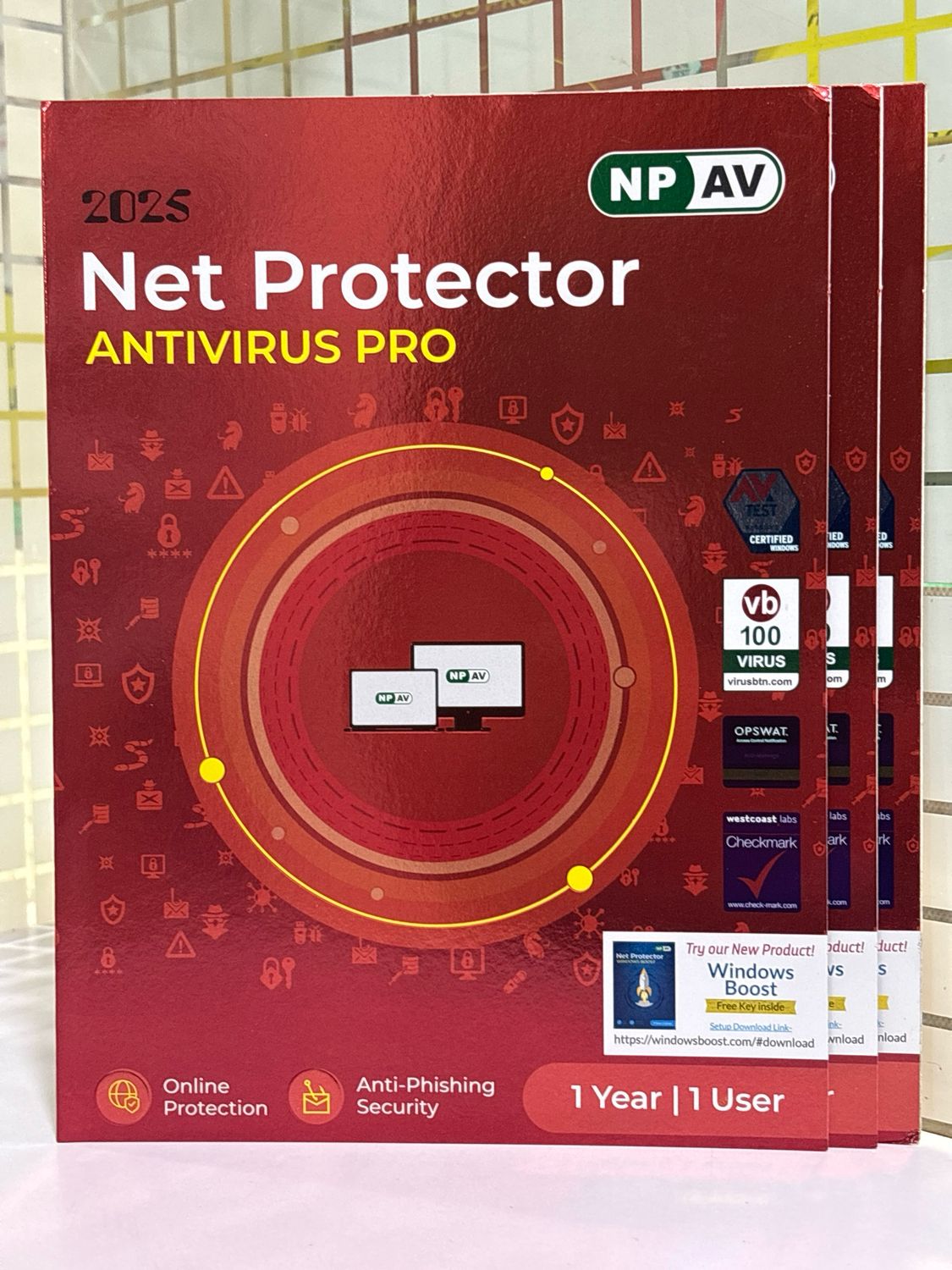 New, 3 User, 1 Year, Net Protector Antivirus Pro