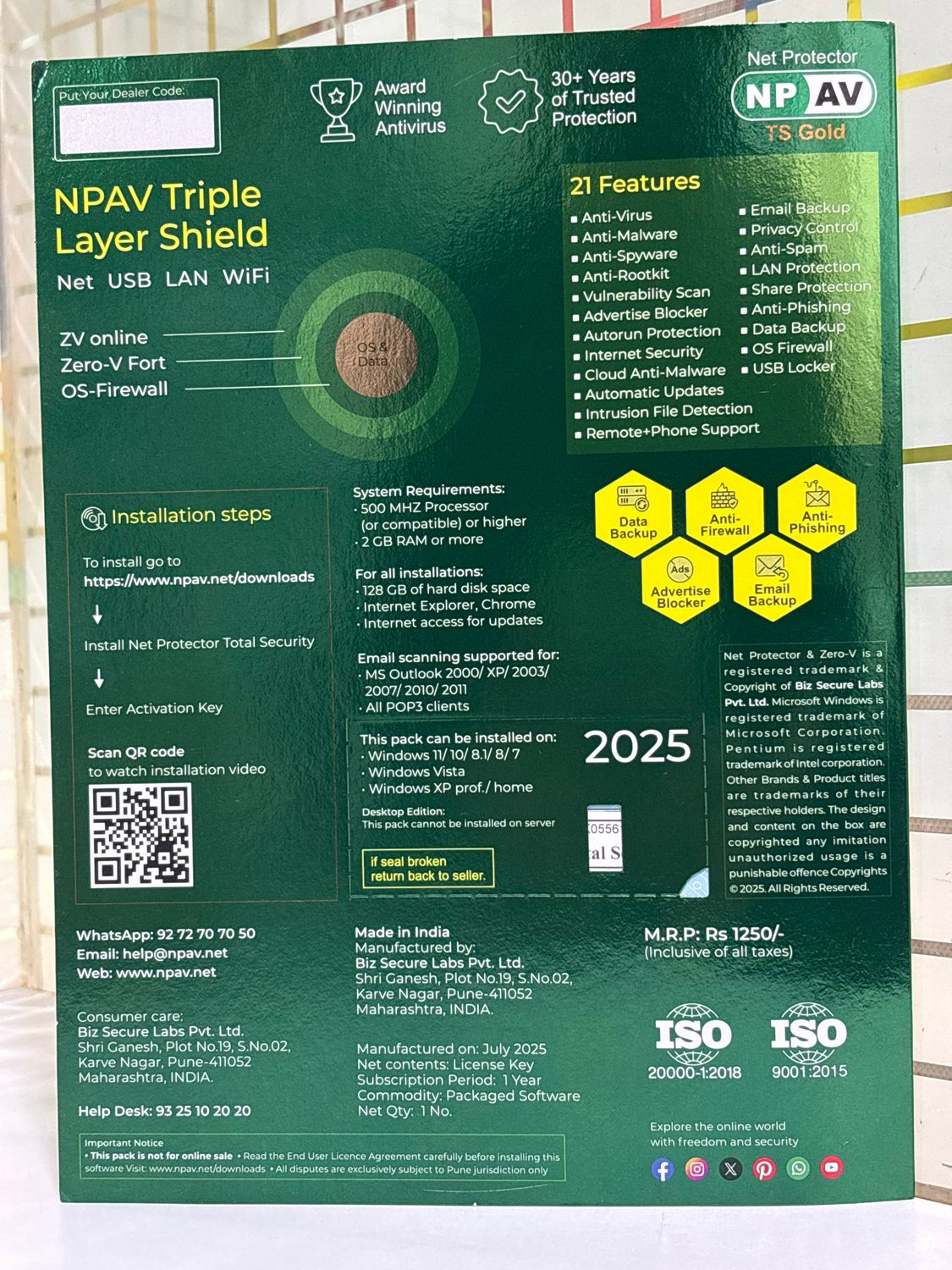 Renewal, 1 User, 1 Year, Net Protector Total Security