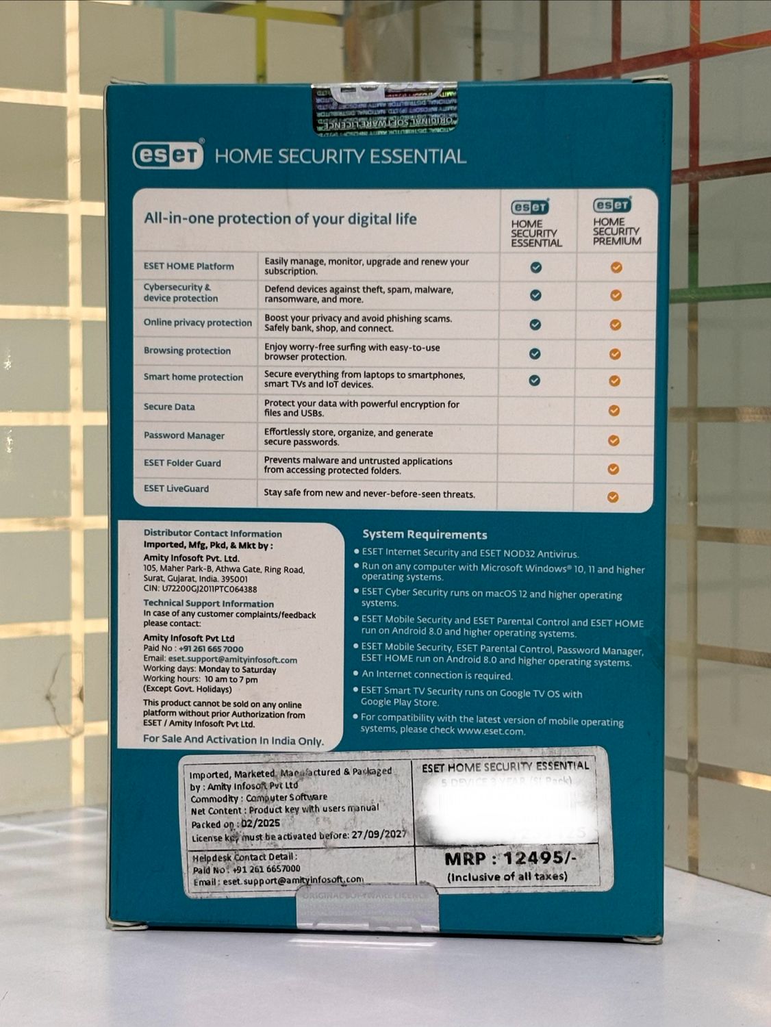 New, 5 User, 3 Year, Eset Home Security Essential (Internet)