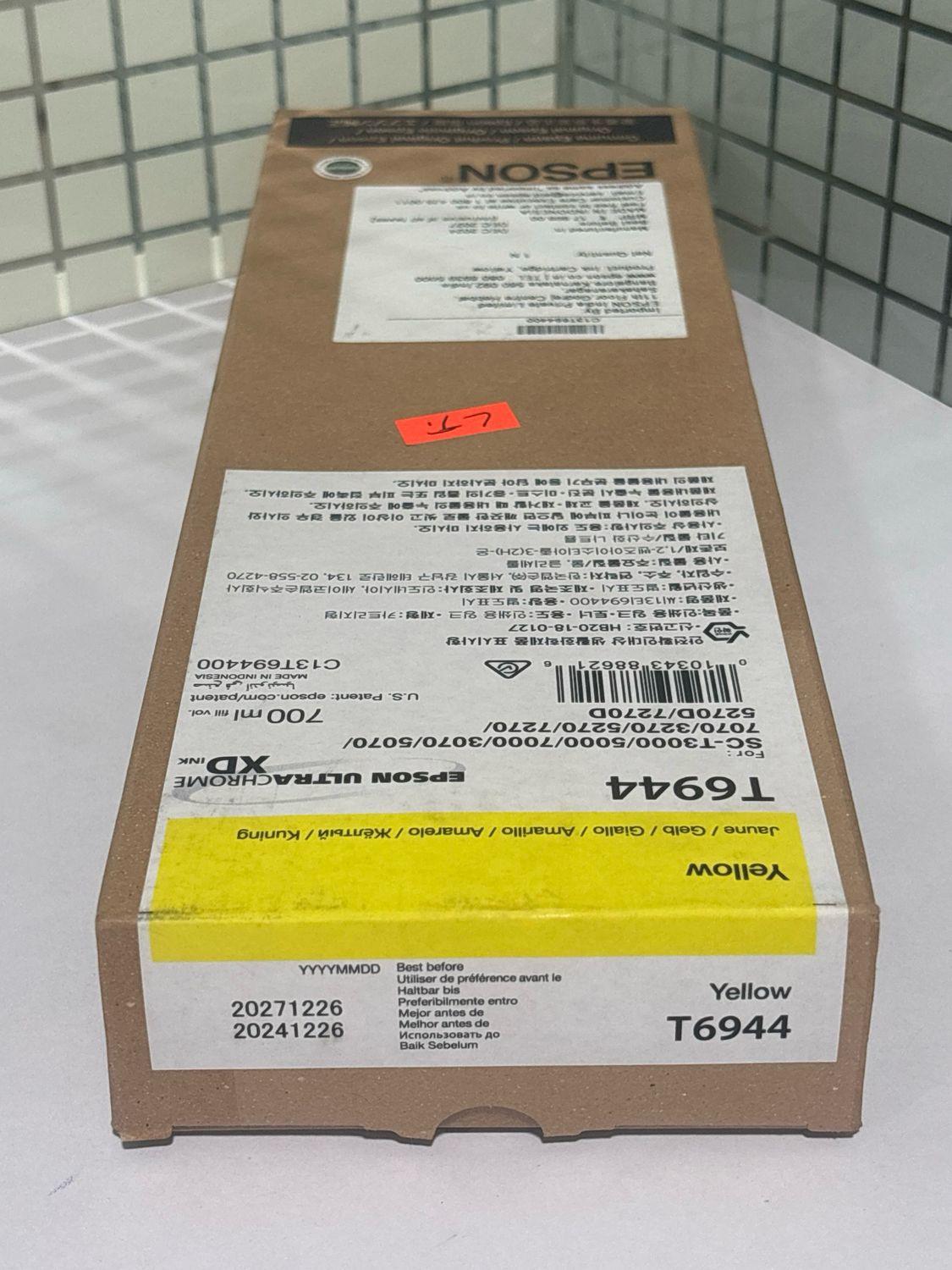 Epson T6944 Ink Cartridge, Yellow, 700ml Epson T6944 Ink Cartridge, Yellow, 700ml