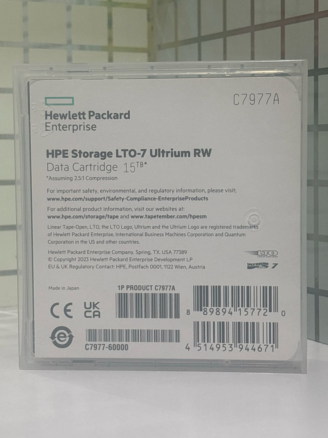 HP LTO 7 Tape Ultrium 15TB RW Data Cartridge HP LTO 7 Tape Ultrium 15TB RW Data Cartridge
