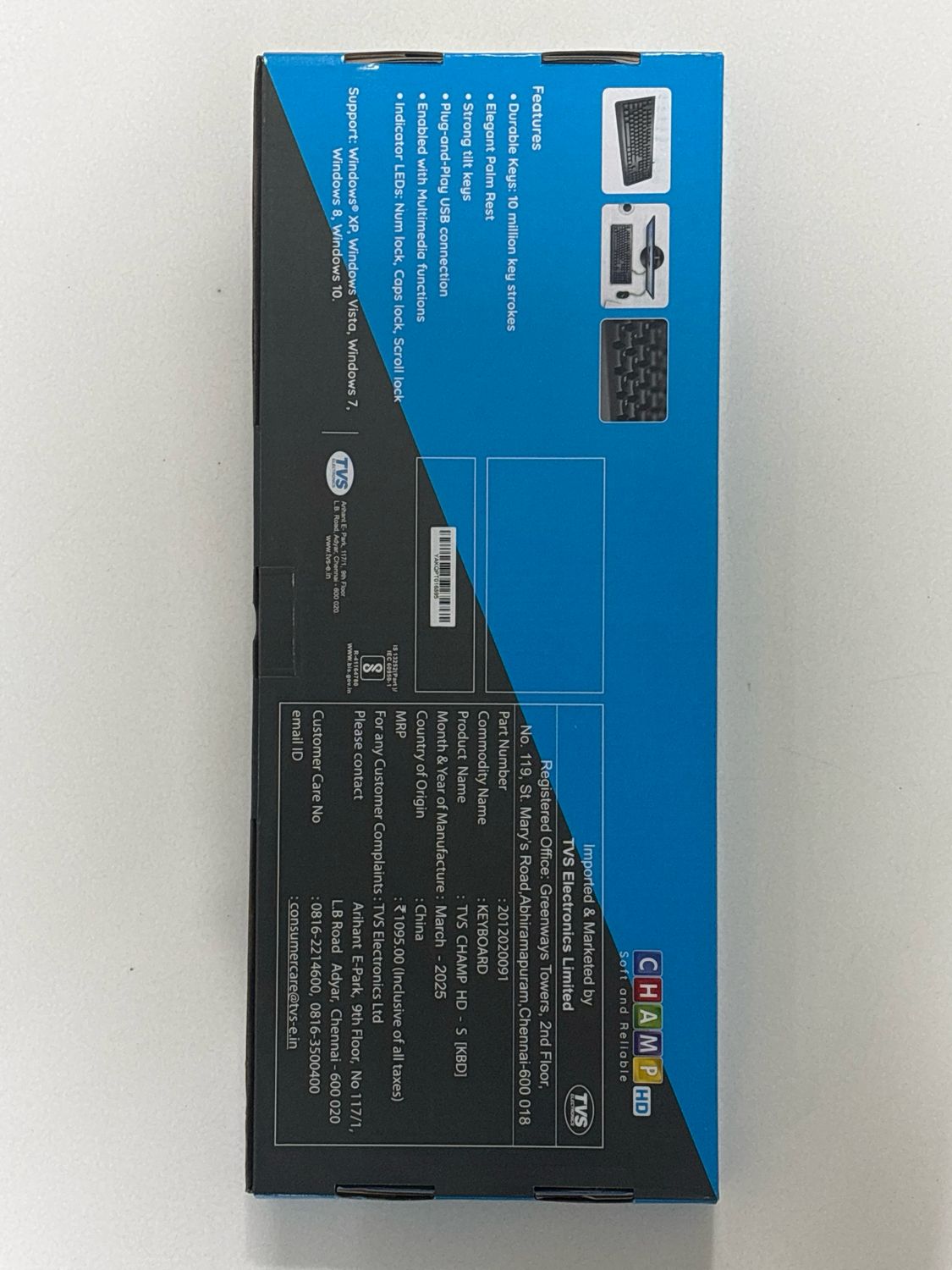 TVS Champ Heavy Duty Membrane Wired Keyboard TVS Champ Heavy Duty Membrane Wired Keyboard