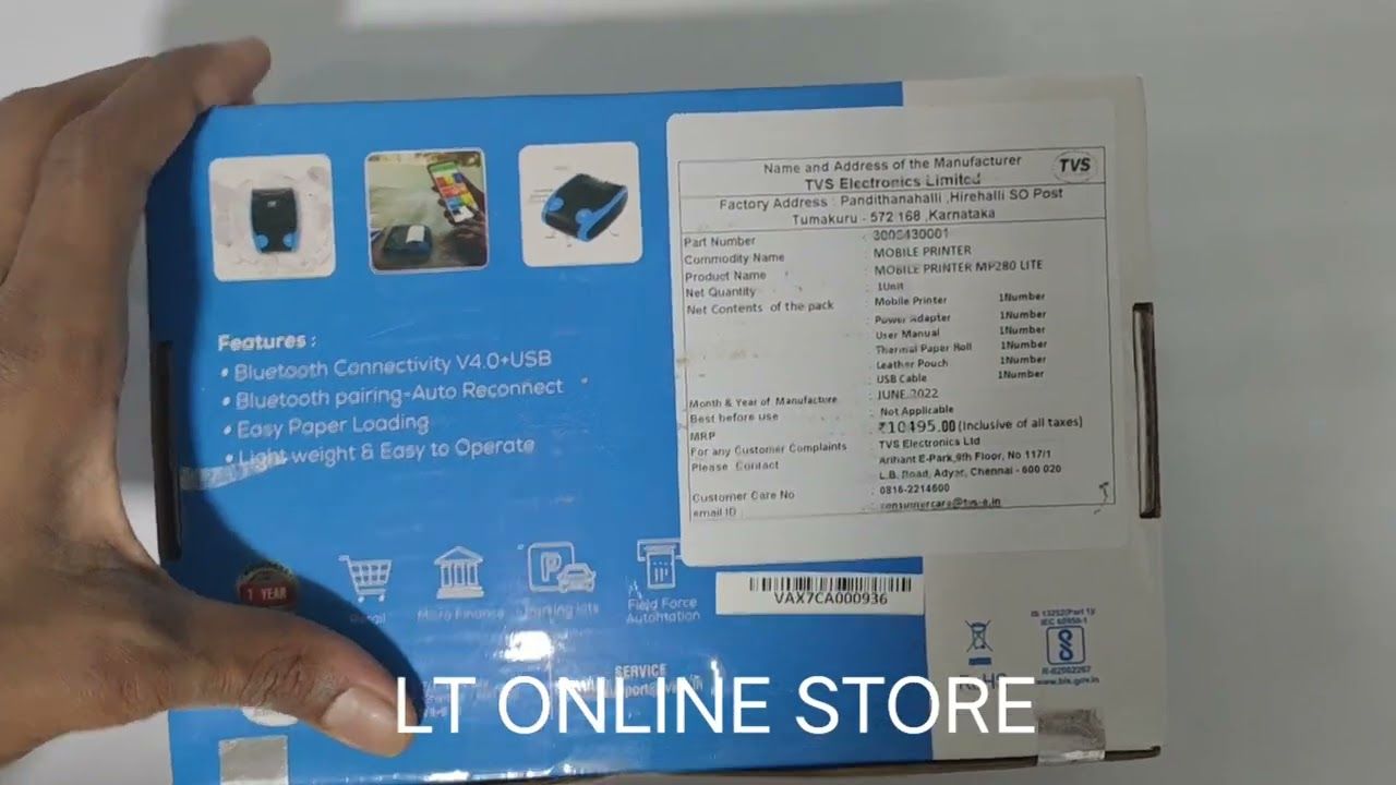 TVS Electronics MP 280 Lite Mobile Printer TVS Electronics MP 280 Lite Mobile Printer