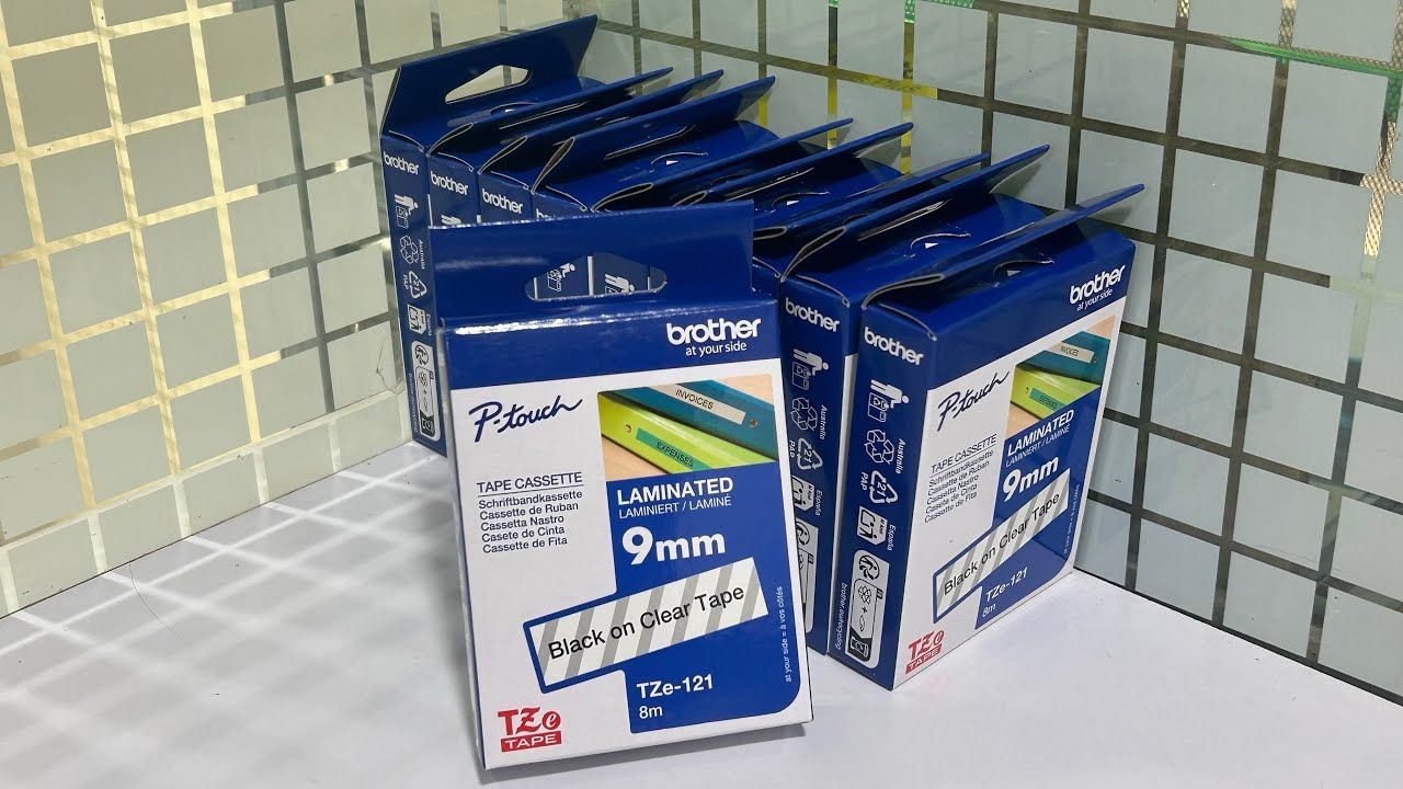 Brother Tze-121 Black on Clear 9mm Label Tape Brother Tze-121 Black on Clear 9mm Label Tape