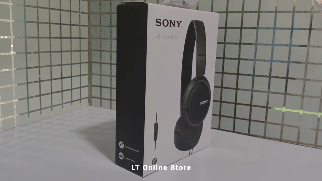 Sony MDR-ZX110AP On-Ear Stereo Headphones, Black Sony MDR-ZX110AP On-Ear Stereo Headphones, Black