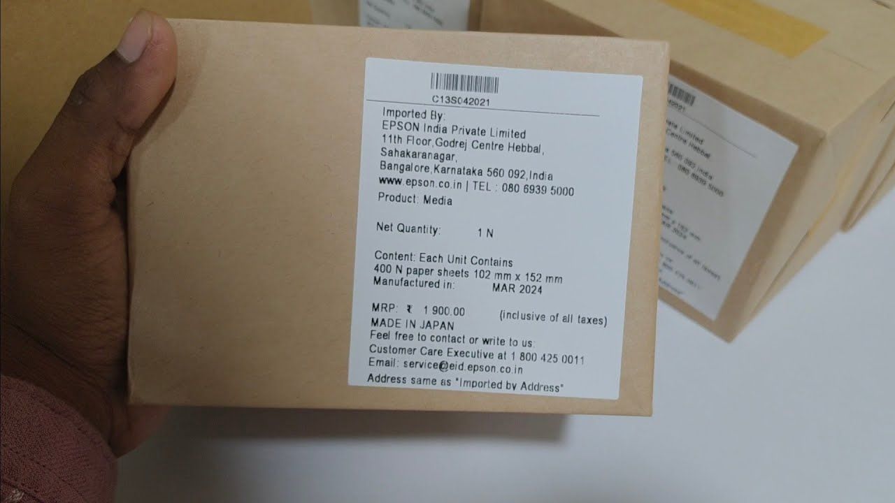 Epson 4 X 6 Photo Paper, 400 Sheets, 102mm x 152mm Epson 4 X 6 Photo Paper, 400 Sheets, 102mm x 152mm