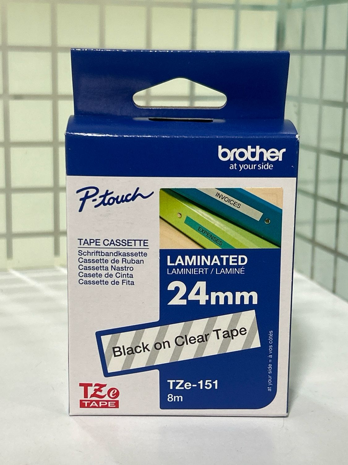 Brother Tze-151 Black on Clear 24mm Label Tape