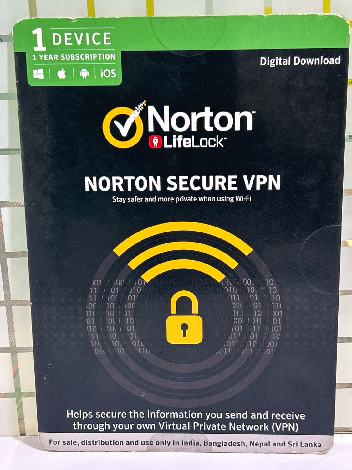 Norton Wi-Fi Privacy, VPN, 1 Device, 12 Months