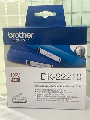 Brother DK22210 Continuous Length Paper Label, 29mm X 30.48m