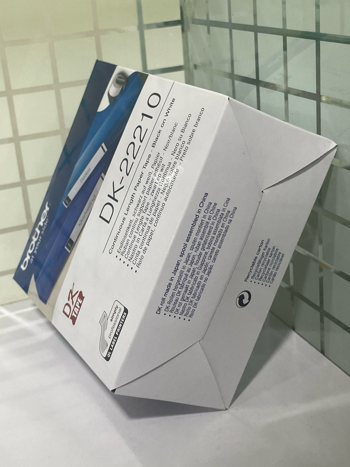 Brother DK22210 Continuous Length Paper Label, 29mm X 30.48m