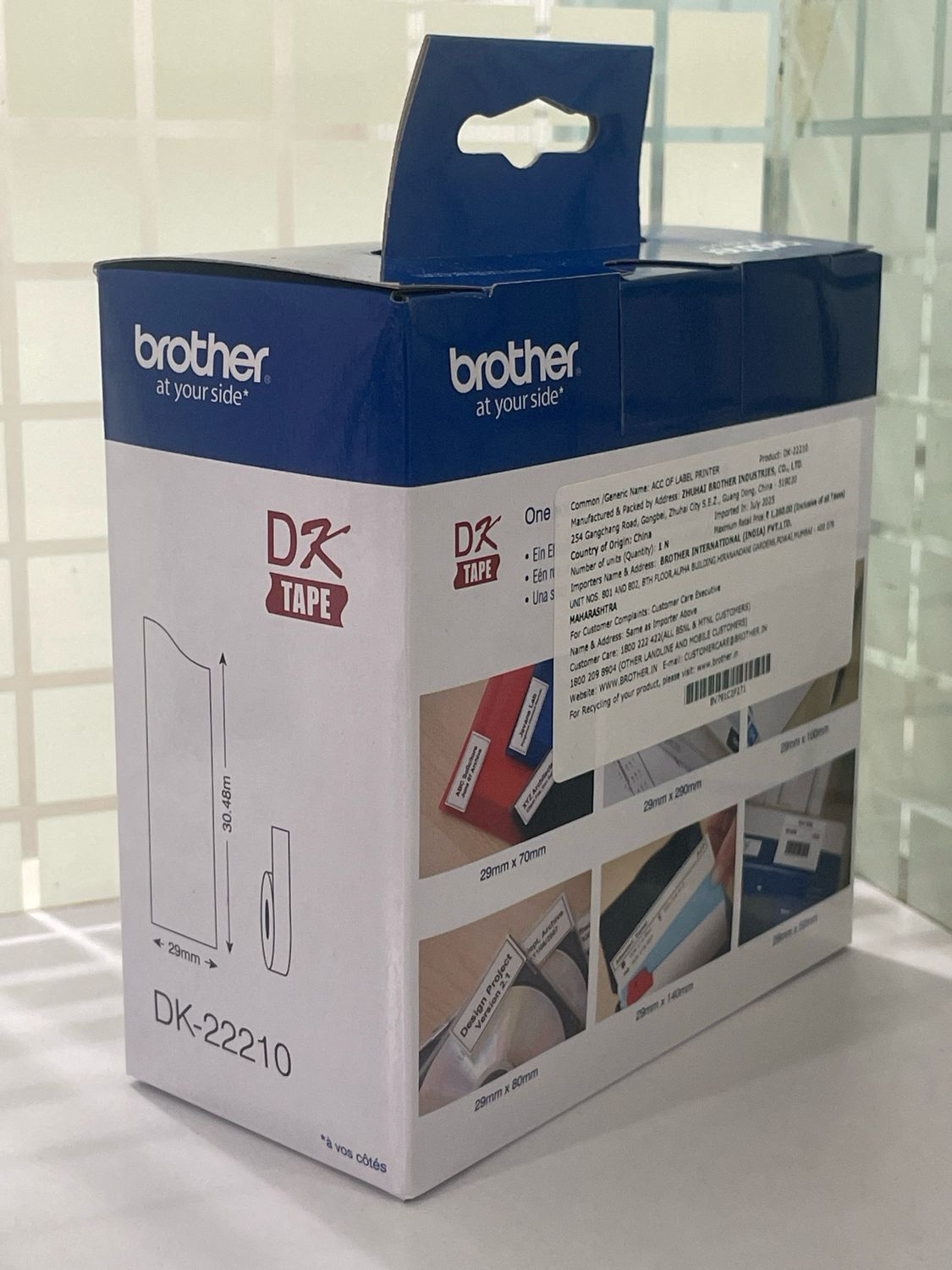 Brother DK22210 Continuous Length Paper Label, 29mm X 30.48m