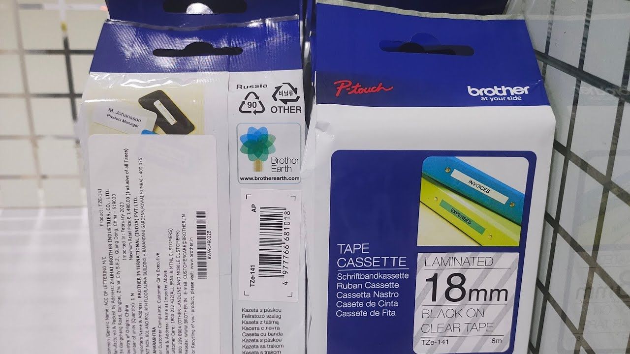 Brother Tze-141 Black on Clear 18mm Label Tape