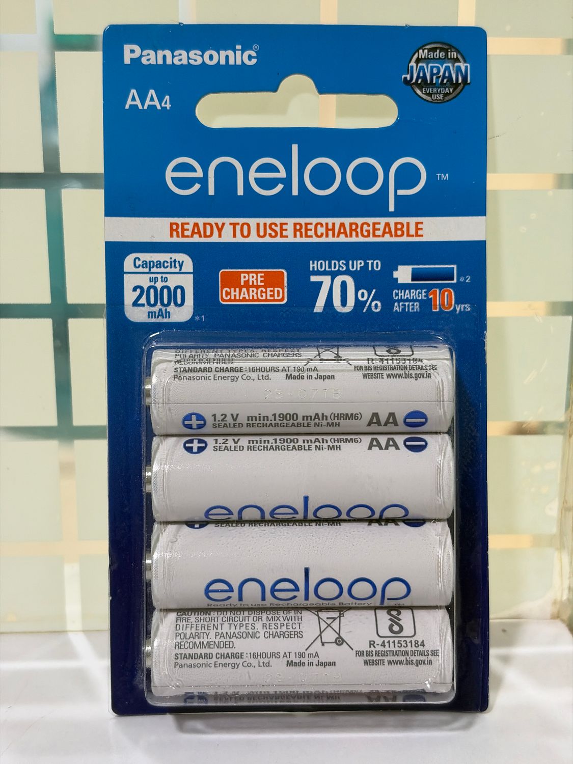 Panasonic eneloop AA, 2000mAh, Rechargeable 4-Battery